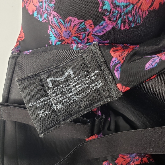 Maidenform Intimates Dark Floral Padded Underwire Bra 40C - Picture 6 of 9